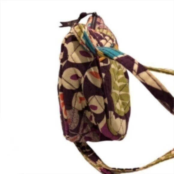 Vera Bradley Purple Green Print Mini Casual Everyday Bag - Picture 6 of 8
